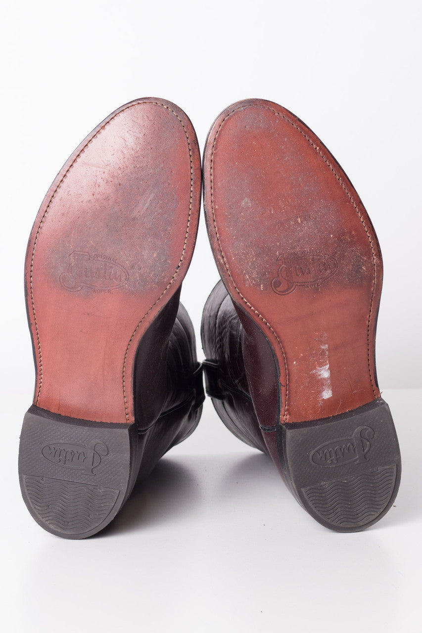 Oxblood Justin Pecos Boots (9.5D)