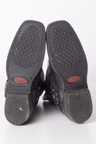 Belted Black Leather Cowboy Boots (8M)