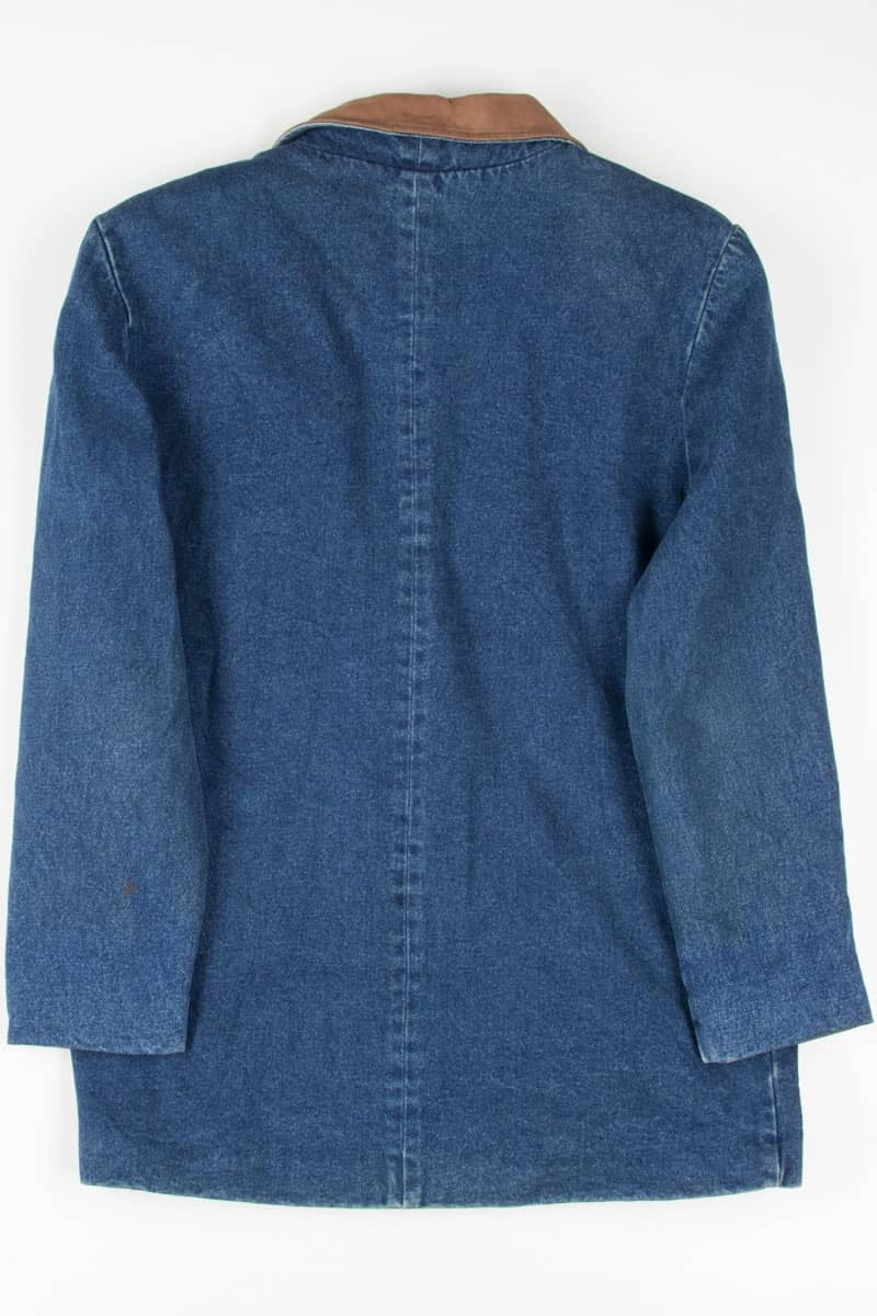 Vintage Leather Trim Denim Jacket 1235