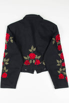 Rose Embroidered Bolero Denim Jacket 1255