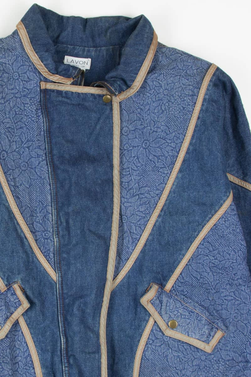 Vintage Floral Print Denim Jacket 1234