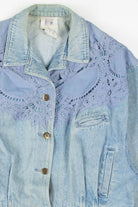 Vintage Lace Accent Denim Jacket 1239