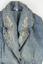 Vintage Acid Washed Gold Embroidered Denim Jacket 1261