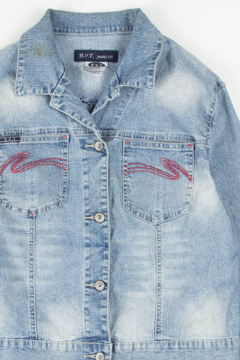 Embroidered Pocket Denim Jacket 1333