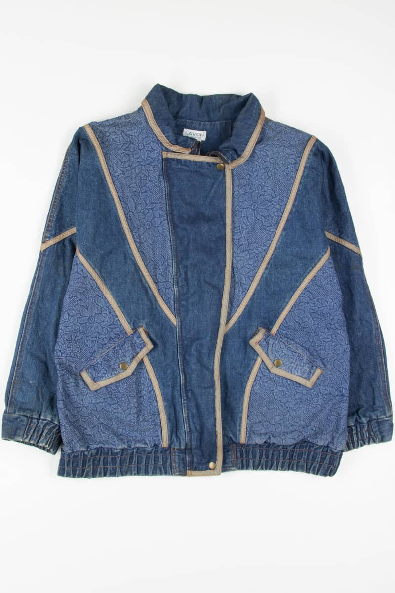 Vintage Floral Print Denim Jacket 1234