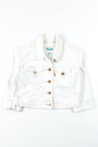 Levi's White Cropped Denim Jacket 955
