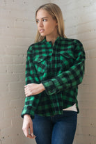 Vintage Green Buffalo Plaid Overshirt
