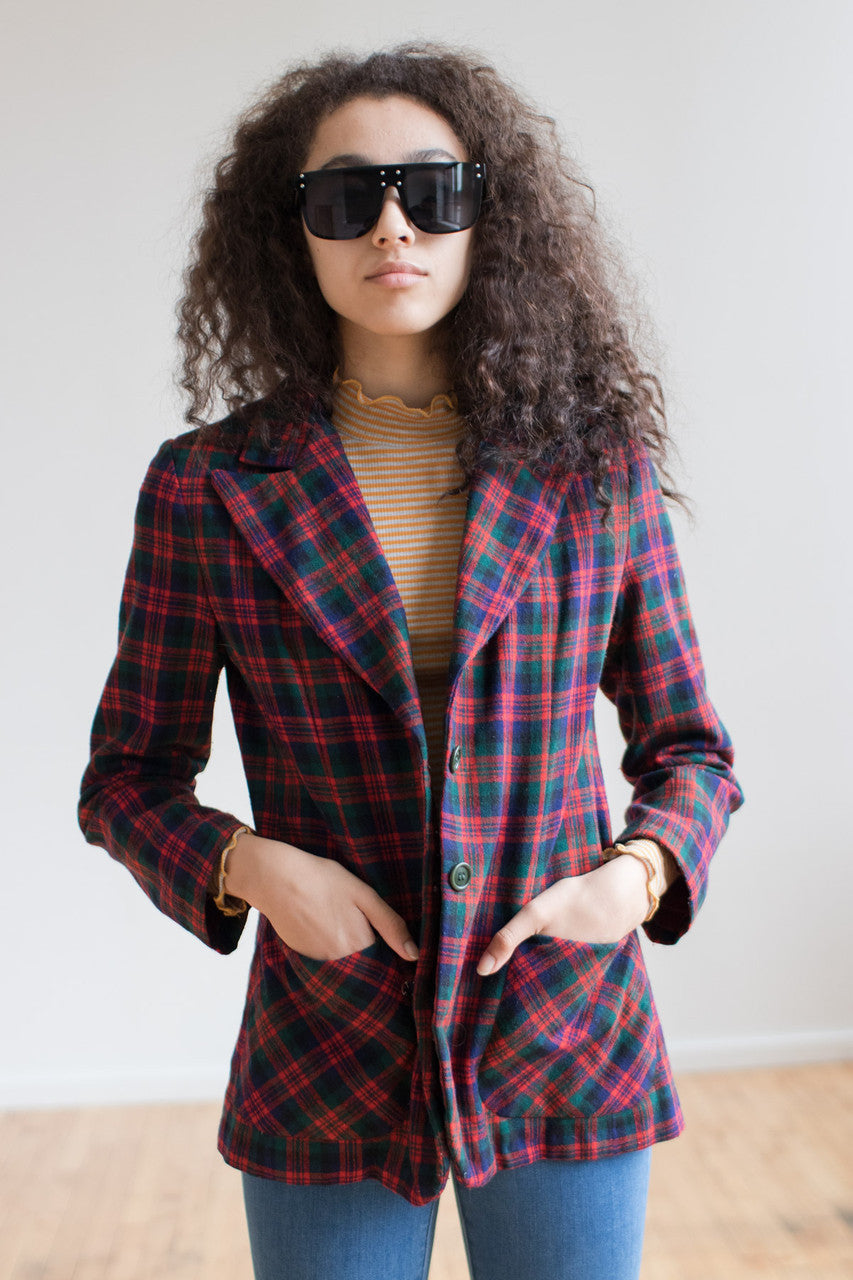 Red Plaid Blazer