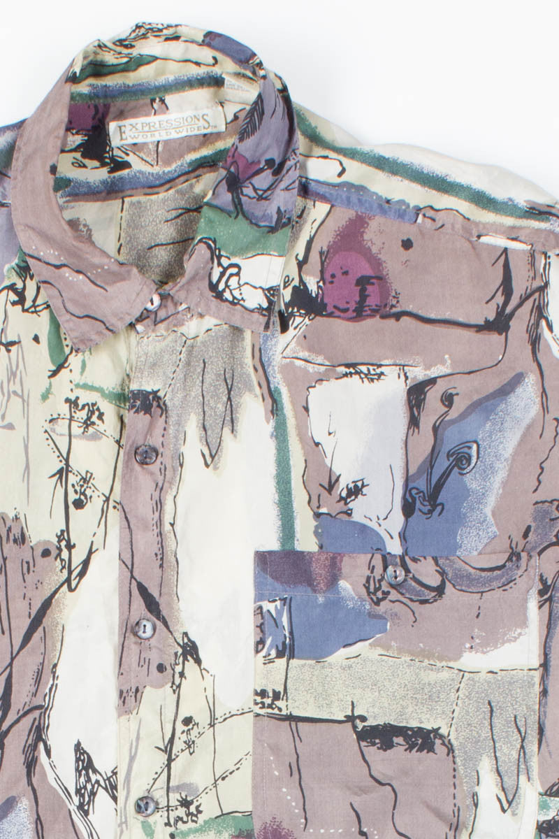 Abstract Silk Shirt
