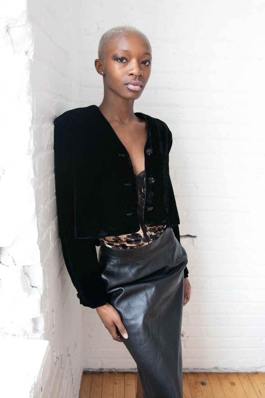 Vintage Christian Dior Cropped Velvet Jacket