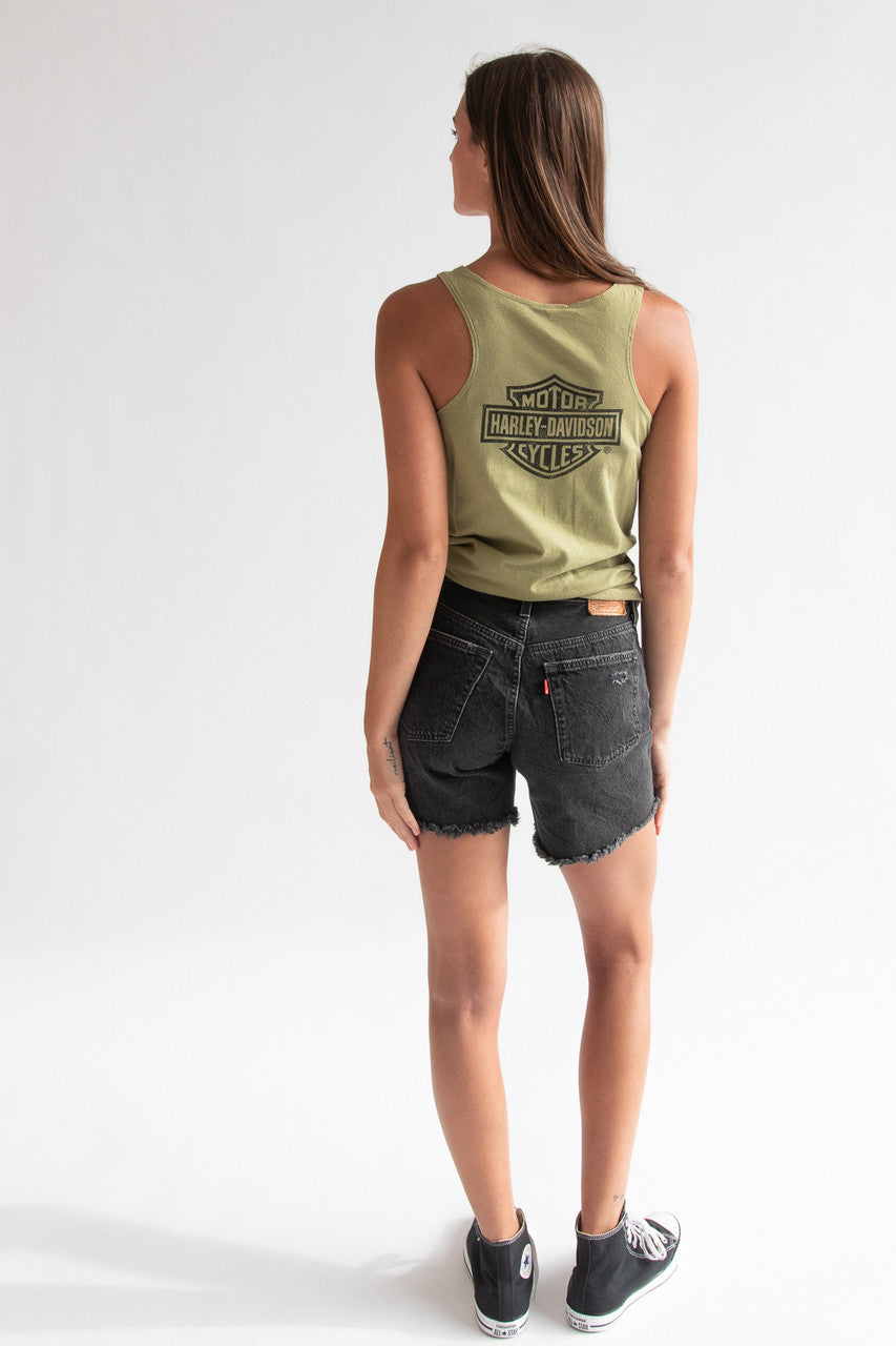  Harley Davidson Green Bejeweled Tank T-Shirt (2010s)