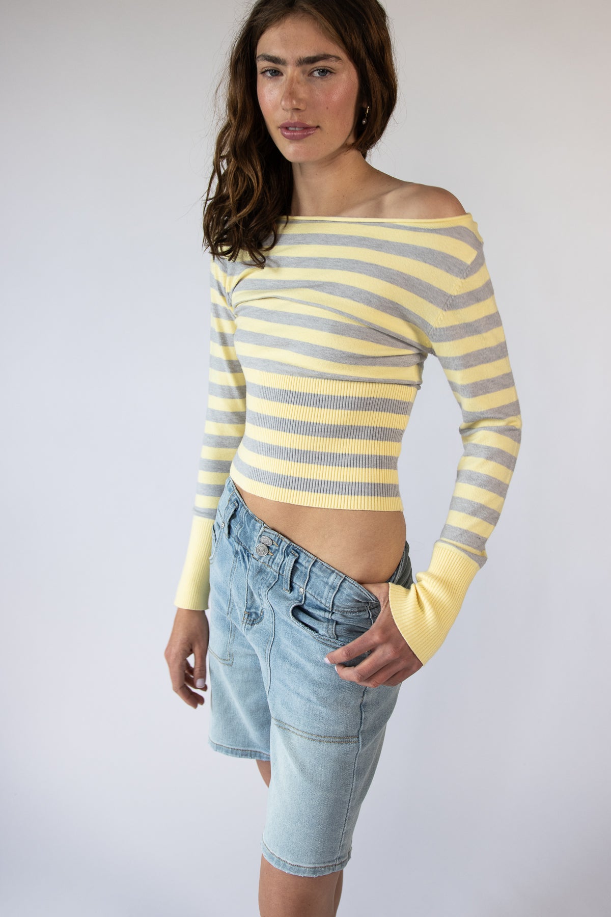 Long Barrel Bermuda Denim Shorts