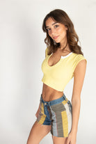 Vintage Corduroy Patchwork No Boundaries Cut Off Shorts