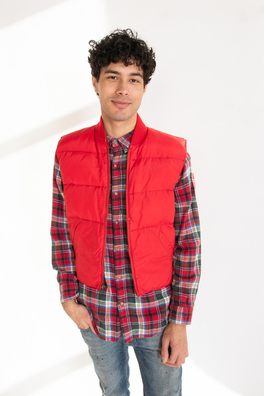 Vintage Red Eddie Bauer Puffer Vest (1980s)