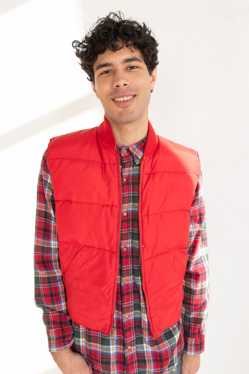 Vintage Red Eddie Bauer Puffer Vest (1980s)