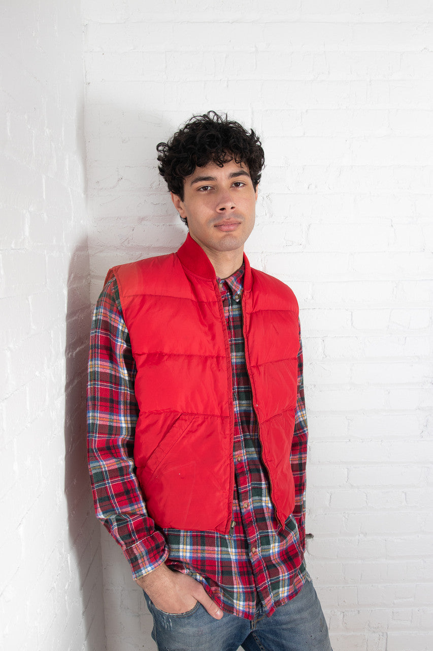 80's EDDIE BAUER CANADIAN VEST 赤　40 80´s EDDIE BAUER CANADIAN VEST 赤 40