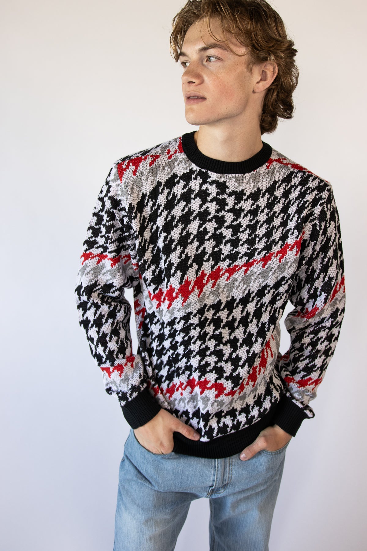Wavy Houndstooth Sweater