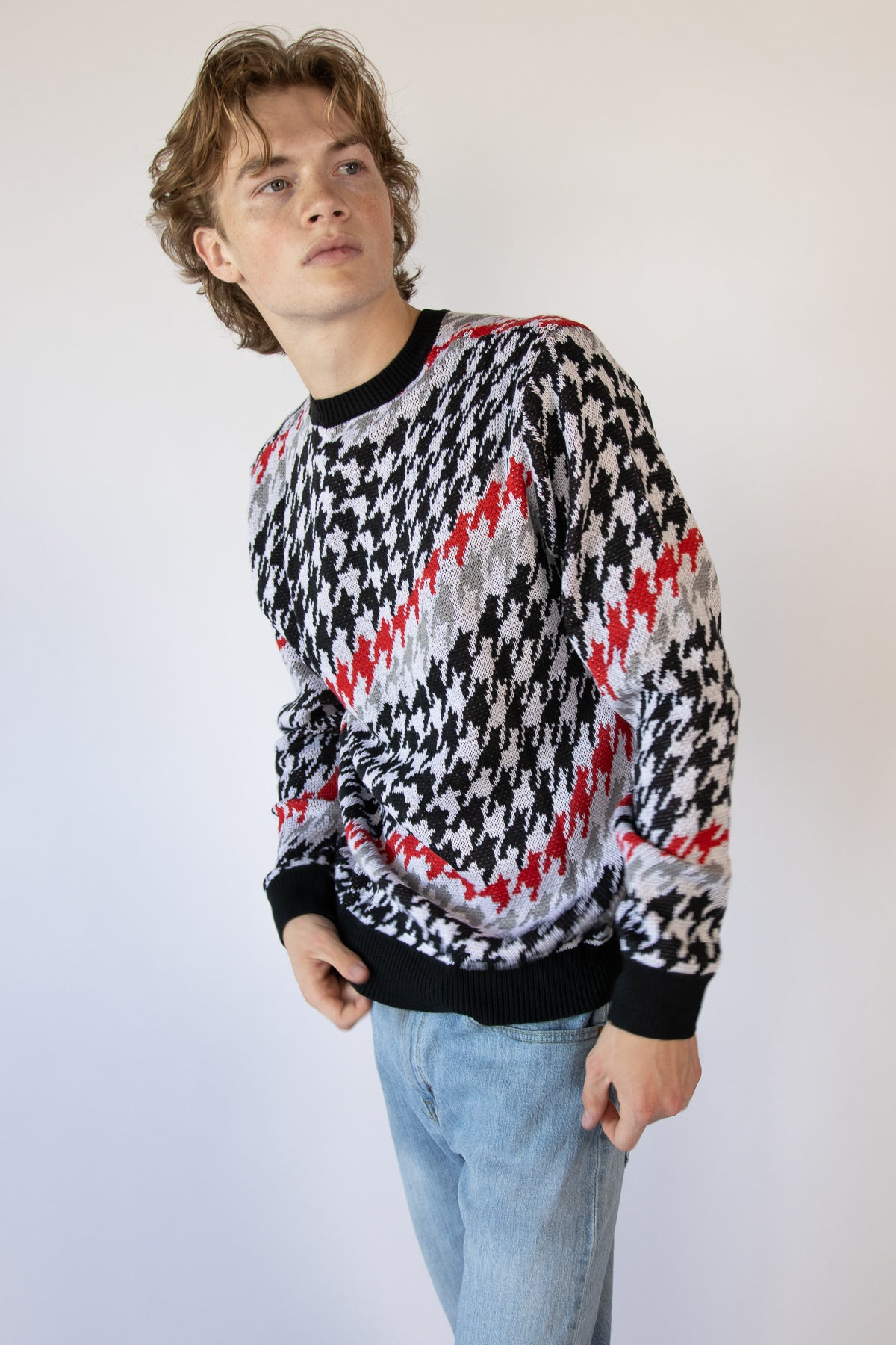 Wavy Houndstooth Sweater