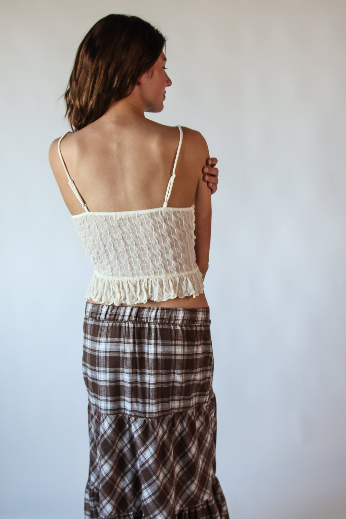 Wavy Textured Peplum Cami