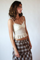 Wavy Textured Peplum Cami