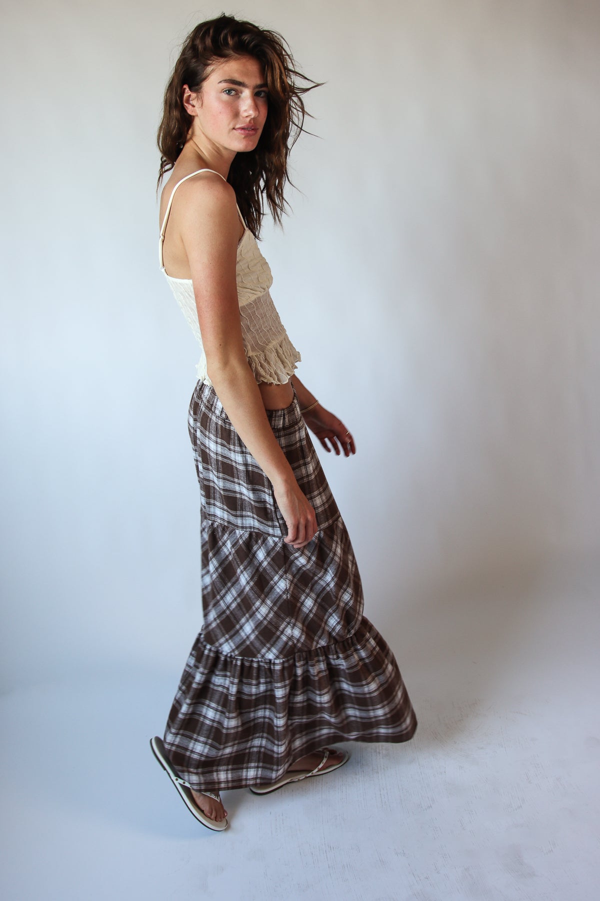 Wavy Textured Peplum Cami