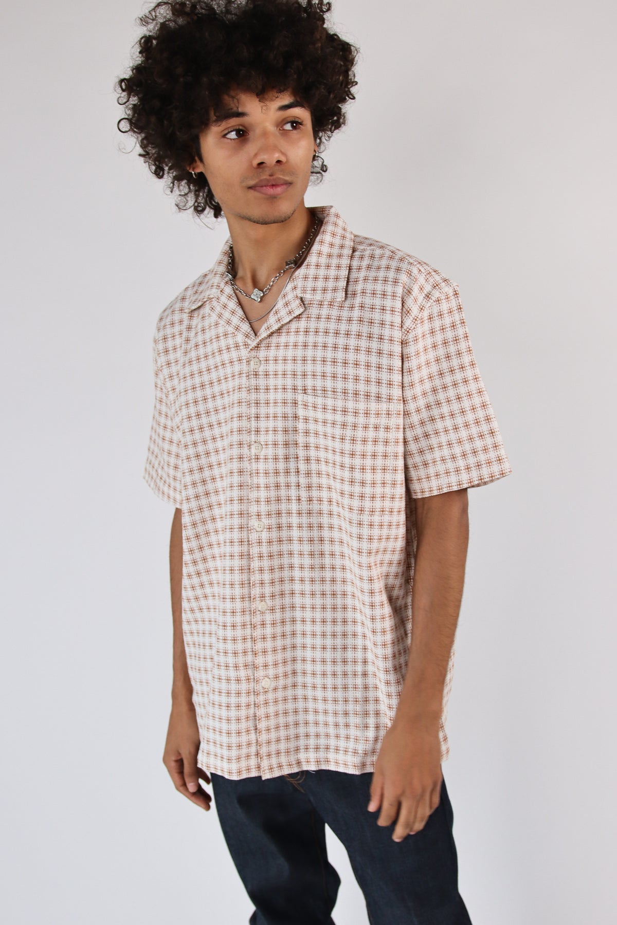 Weave Pattern Button Up Shirt