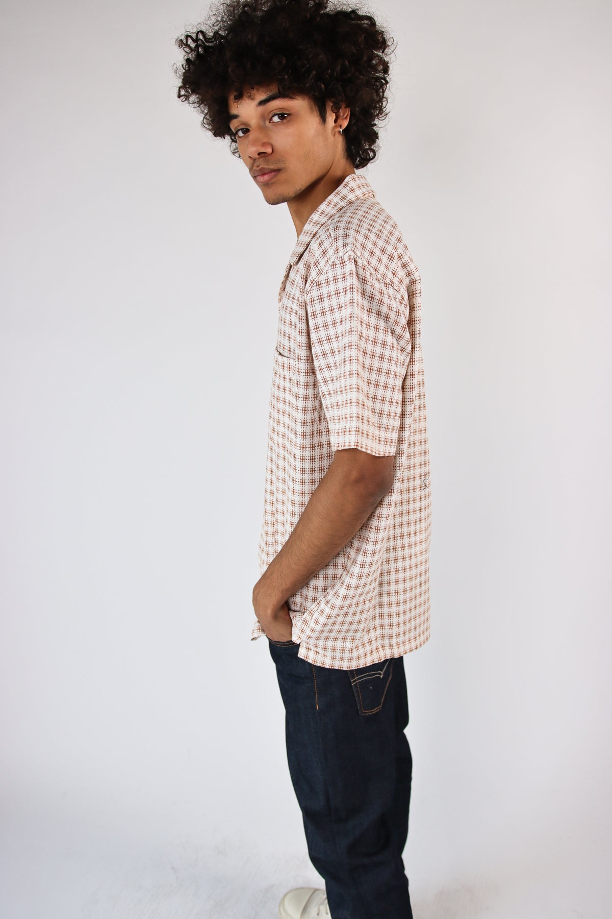 Weave Pattern Button Up Shirt