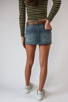 Western Belt Denim Mini Skirt