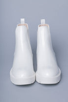 White Monochromatic Chelsea Boots