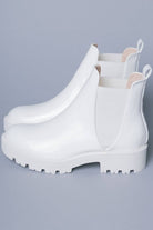 White Monochromatic Chelsea Boots