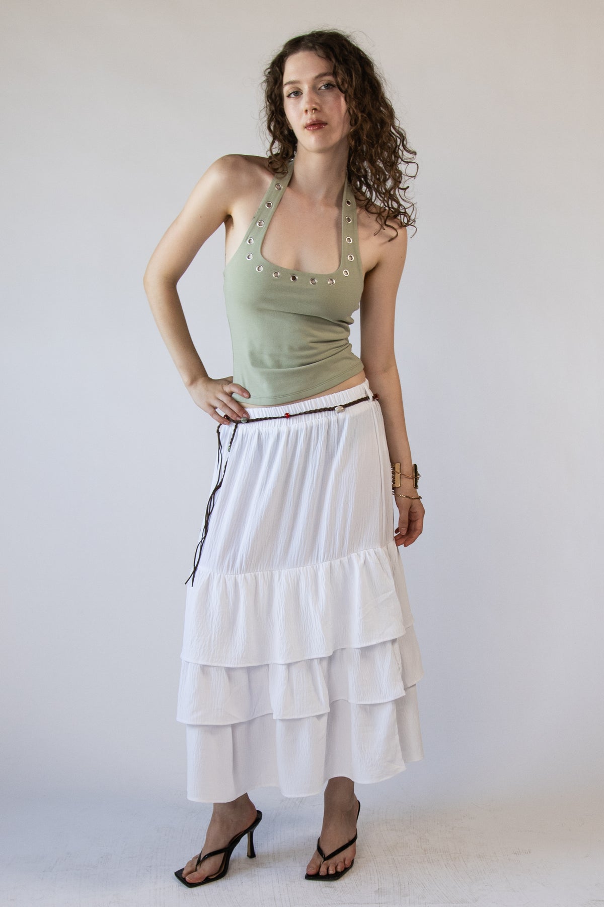 Braided Beaded Belt Tiered Maxi Skirt – Ragstock