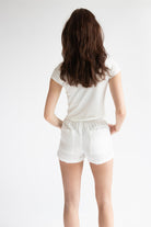 Cuffed Hem Drawstring Tencel Shorts