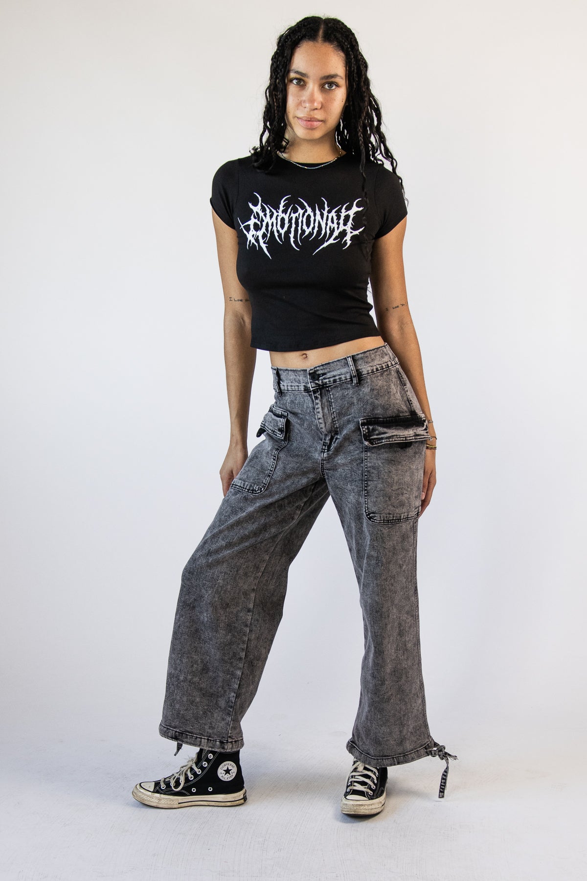 Wide Acid Double Cargo Jeans