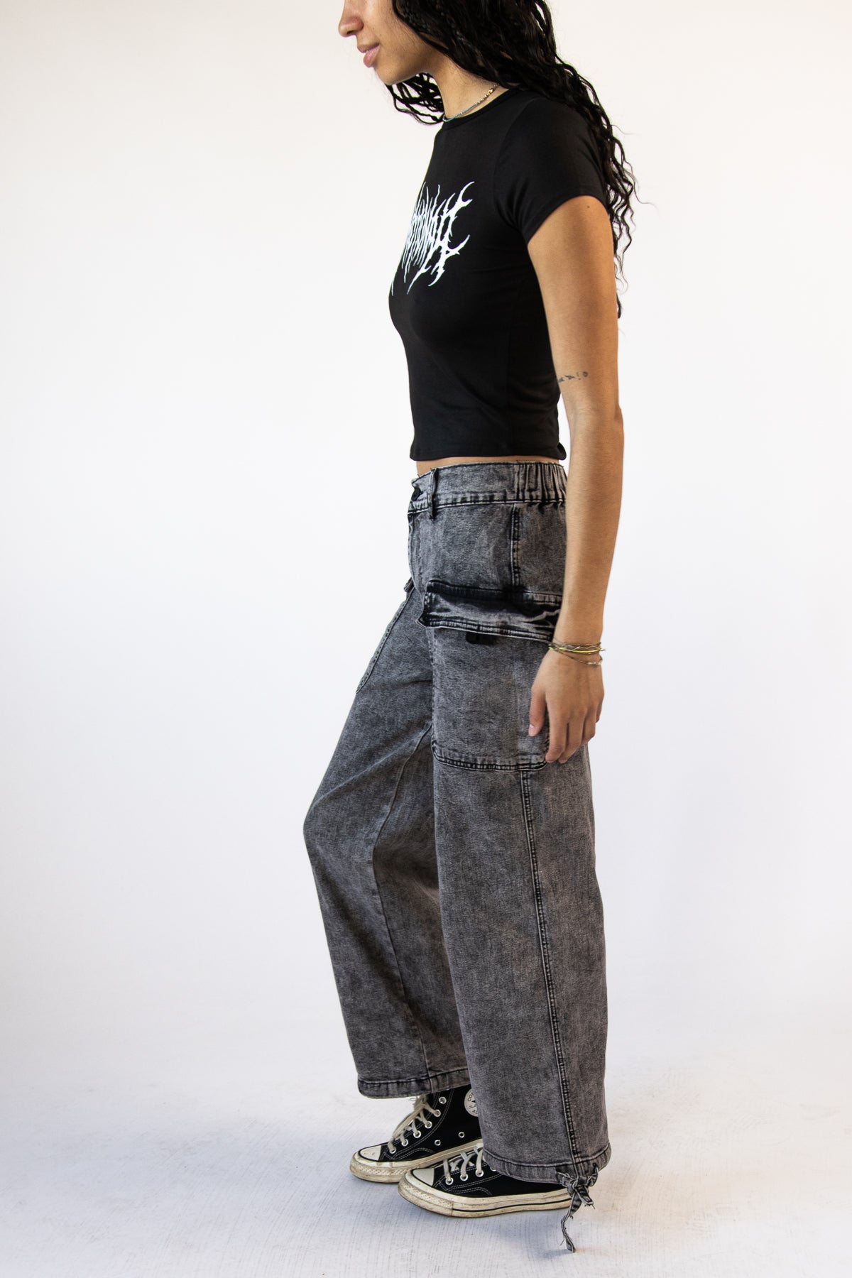 Wide Acid Double Cargo Jeans