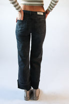 Wide Leg Cuffed Jeans