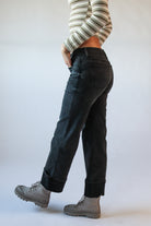 Wide Leg Cuffed Jeans