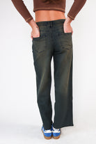 Wide Leg Grunge Wash Jeans