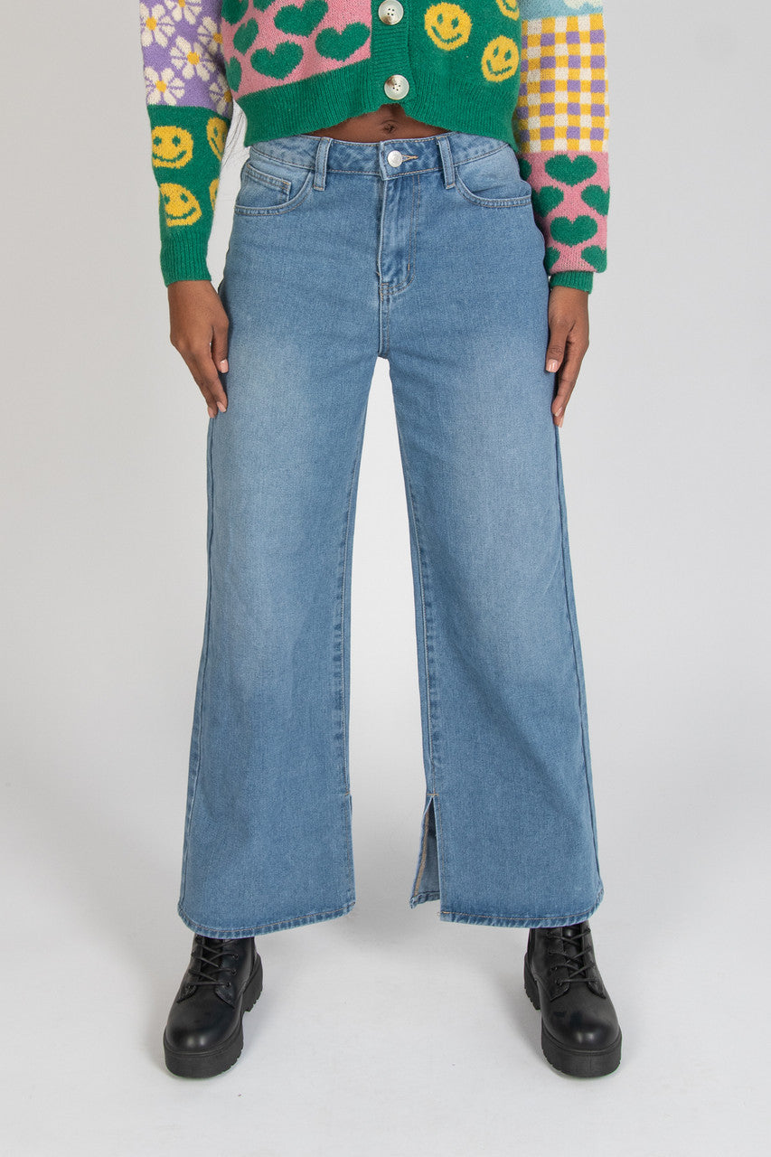 Slit Wide Leg Jeans