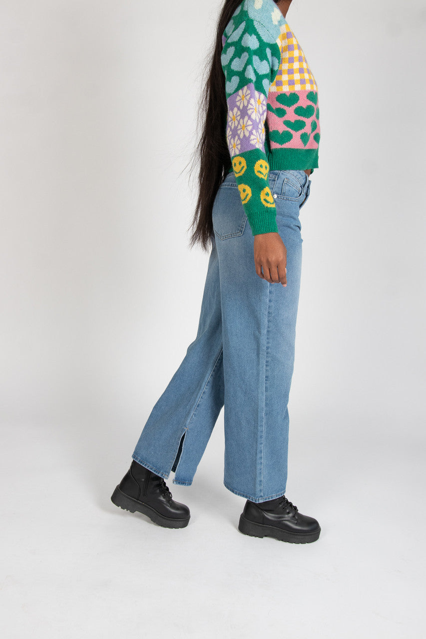 Slit Wide Leg Jeans