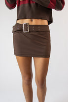 Y2K Asymmetrical Belt Mini Skort