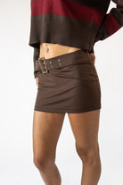 Y2K Asymmetrical Belt Mini Skort