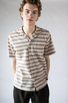 Woven Zig Zag Button Up Shirt