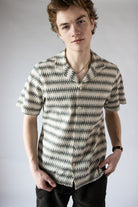 Woven Zig Zag Button Up Shirt