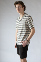 Woven Zig Zag Button Up Shirt