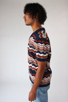 Zigzag Button Up Polo Shirt