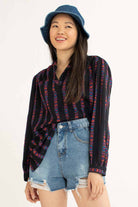 Abstract Striped Blouse