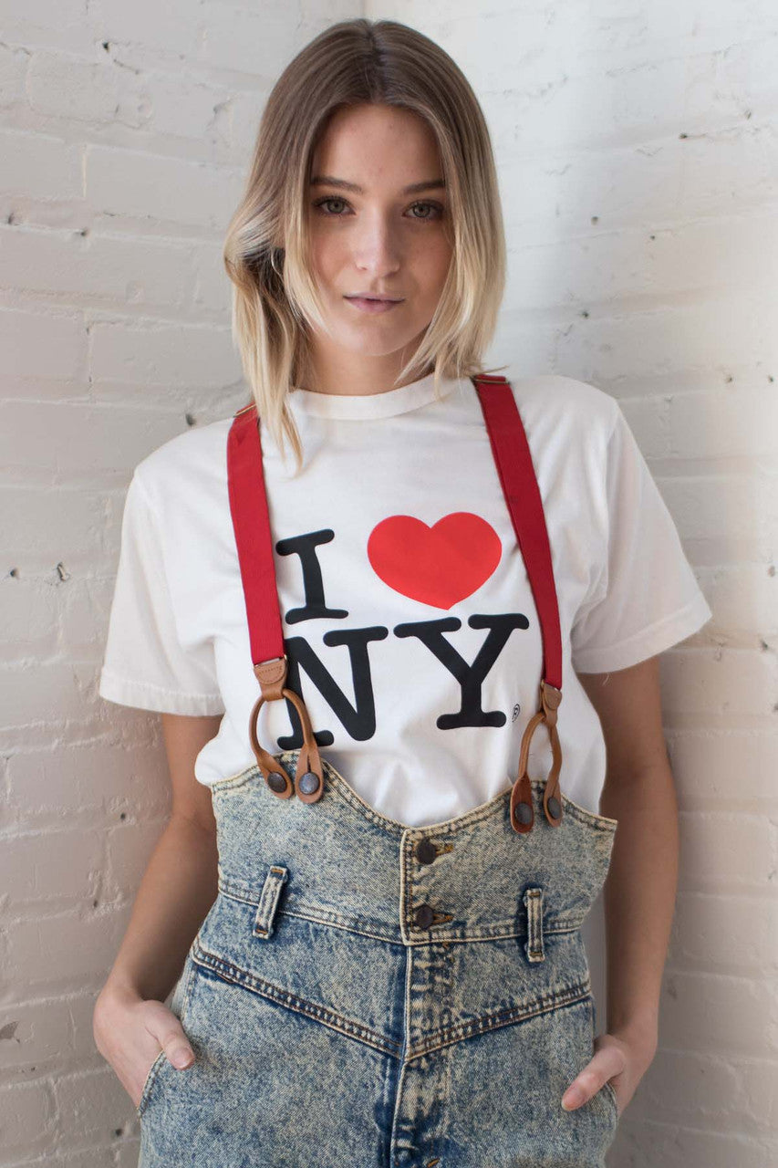 Red Suspender Vintage Jeans
