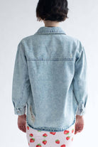 Acid Washed Destroyed Denim Shacket