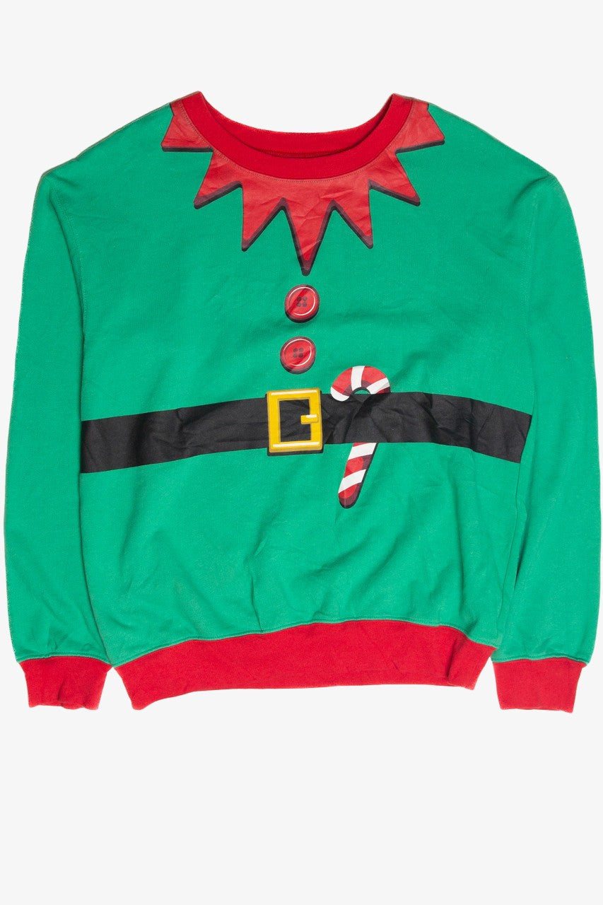 Vintage Elf Graphic Ugly Christmas Sweatshirt
