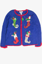 Vintage Blue Ugly Christmas Cardigan 62993